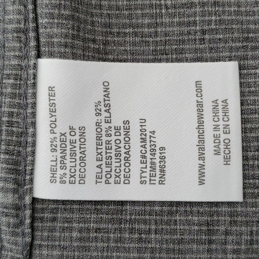 🆕️AVALANCHE Gray UPF 50+ Performance Short Sleeve Woven Shirt MEN'S SIZE: XL/TG - Picture 9 of 11